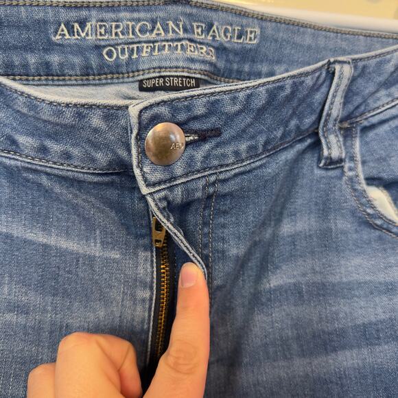 American Eagle Super Stretch Patchwork Jegging Ankle Jeans Size 20 Short - Picture 11 of 13